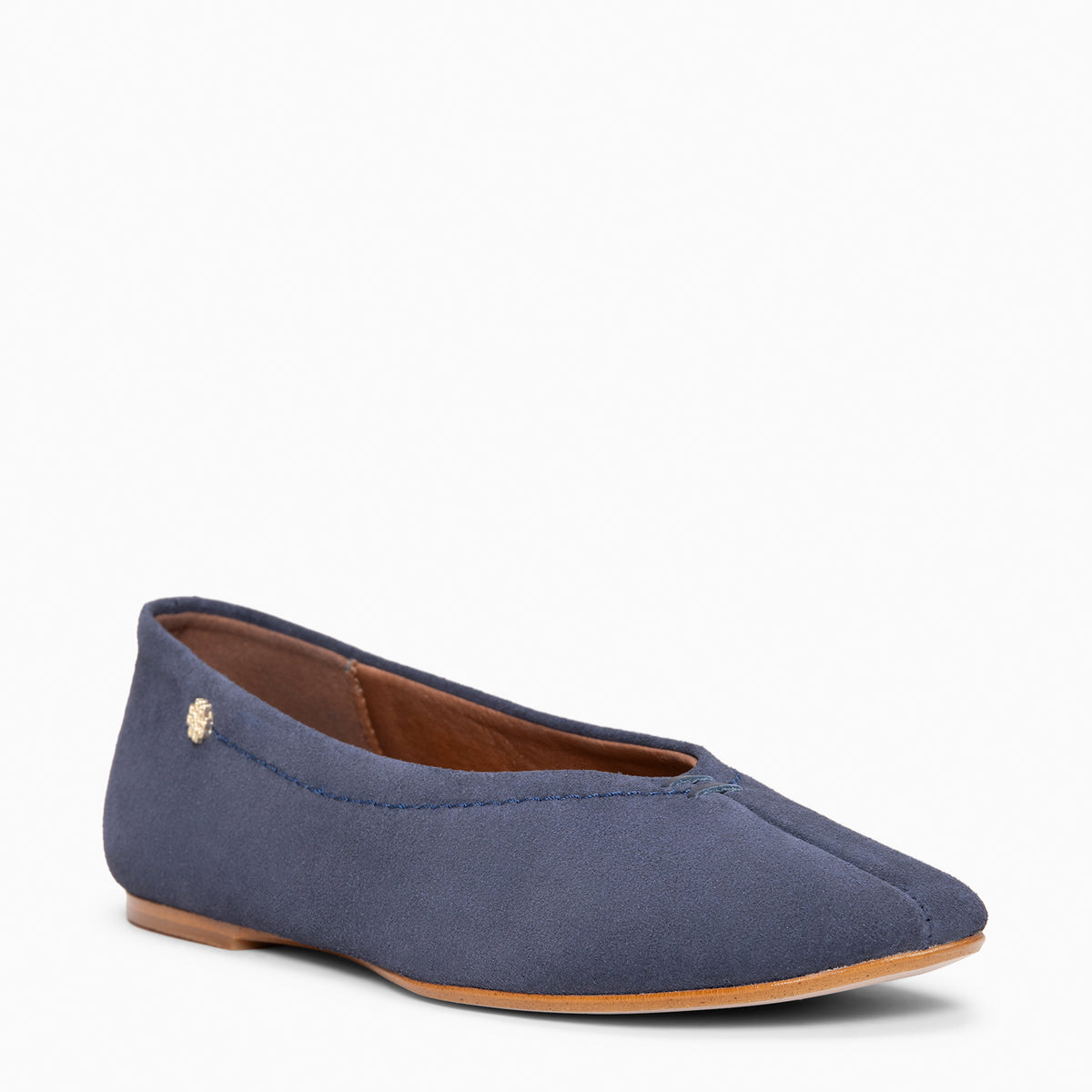 HANOI - Ballerines à petit talon en daim BLEU MARINE