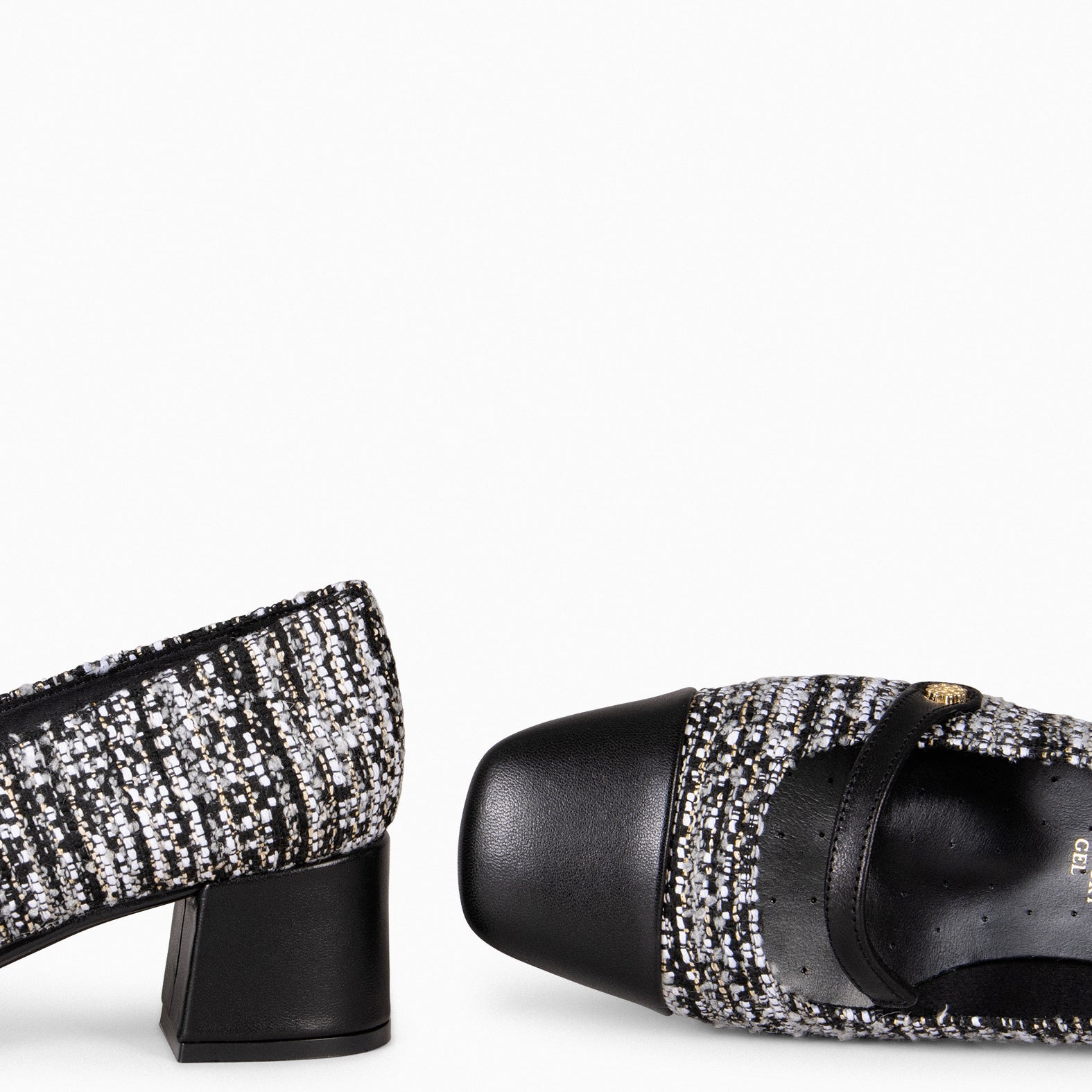 MARGOT – BLACK TWEED Heel Mary-Jane