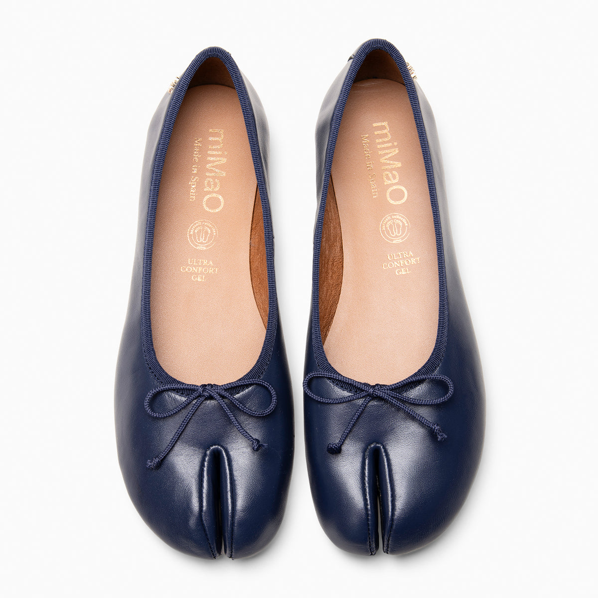 AMAYA - NAVY Tabi leather ballerinas