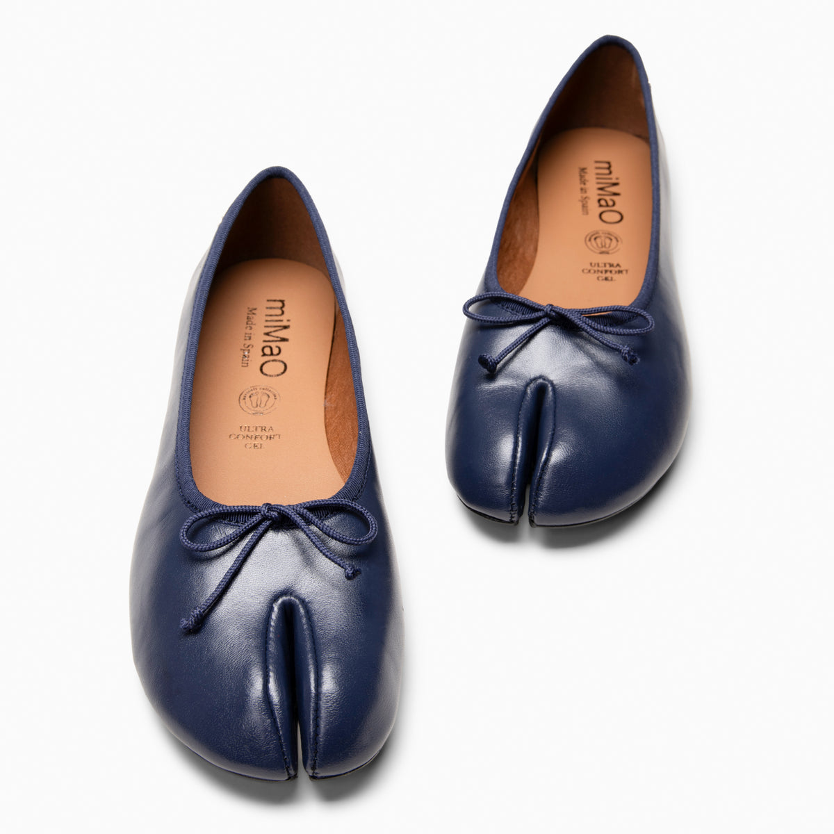 AMAYA - NAVY Tabi leather ballerinas