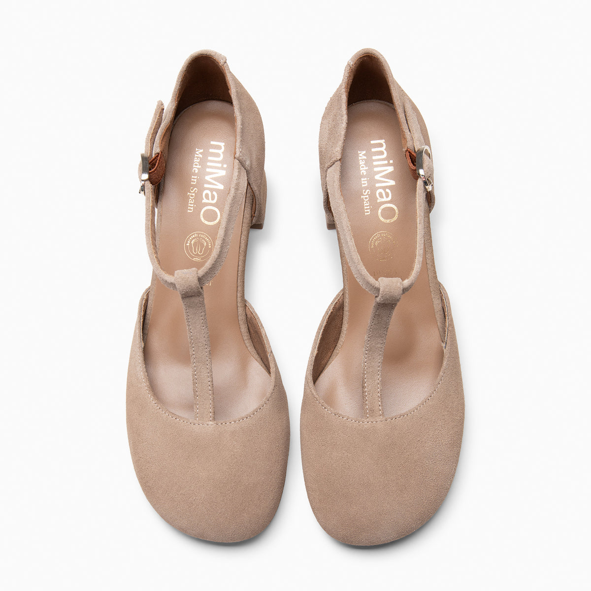 AZUCENA - Salomé à talon Baresoft en daim BEIGE