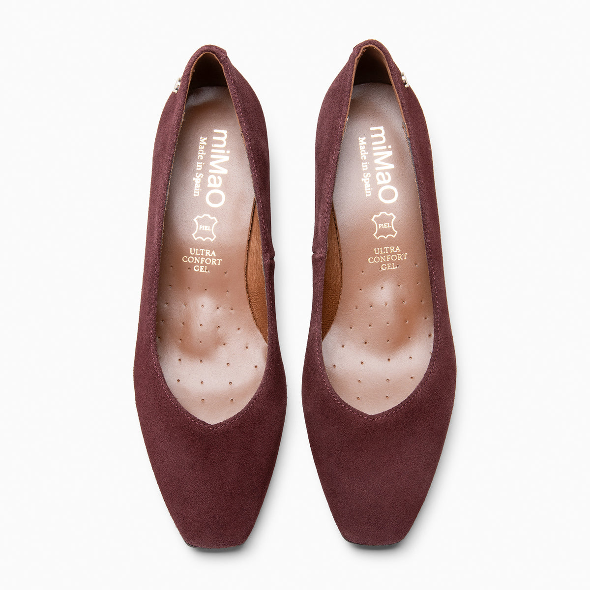 DORI - BURGUNDY Heeled shoes with gold detail