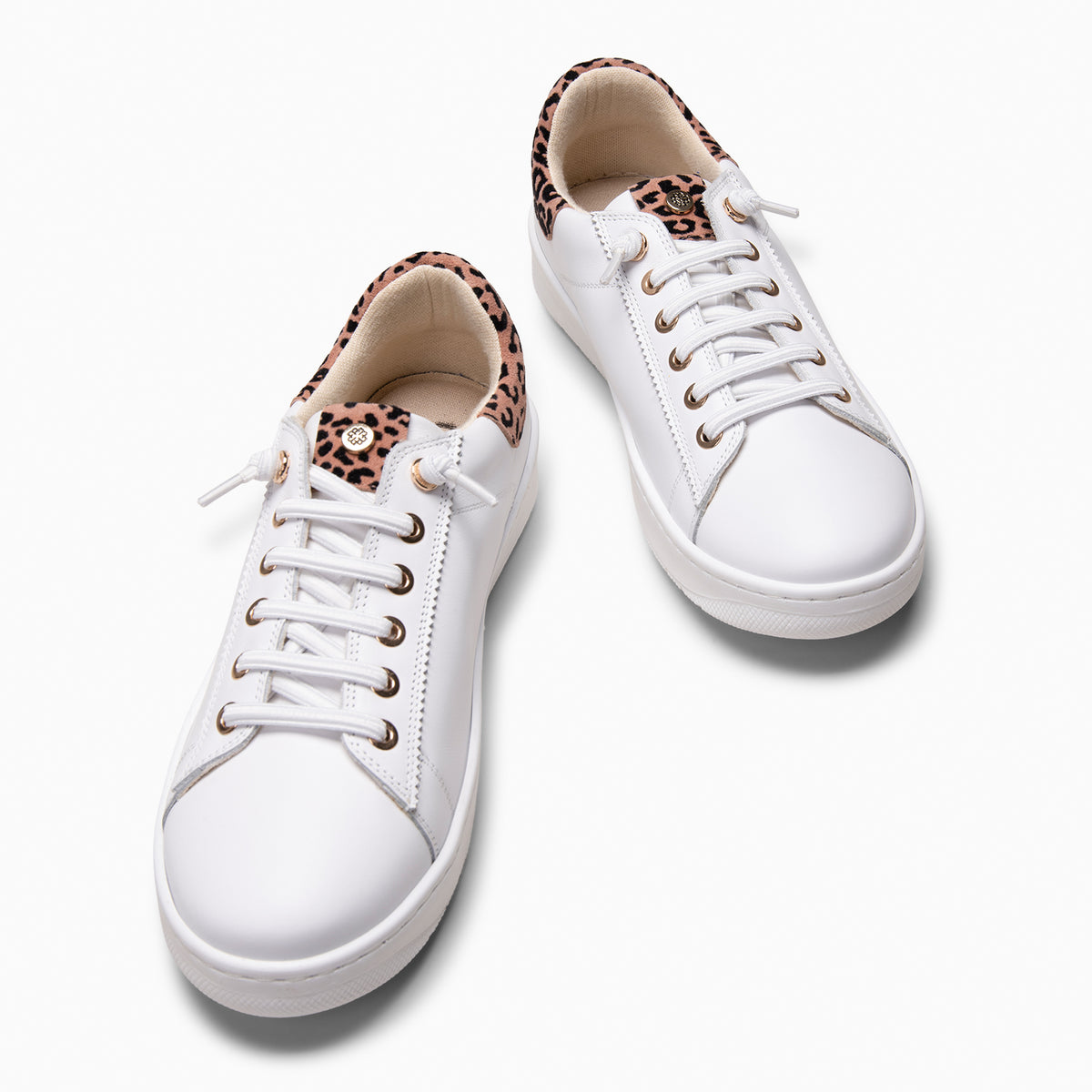 NANTES - Zapatillas de piel ROSA BLANCO