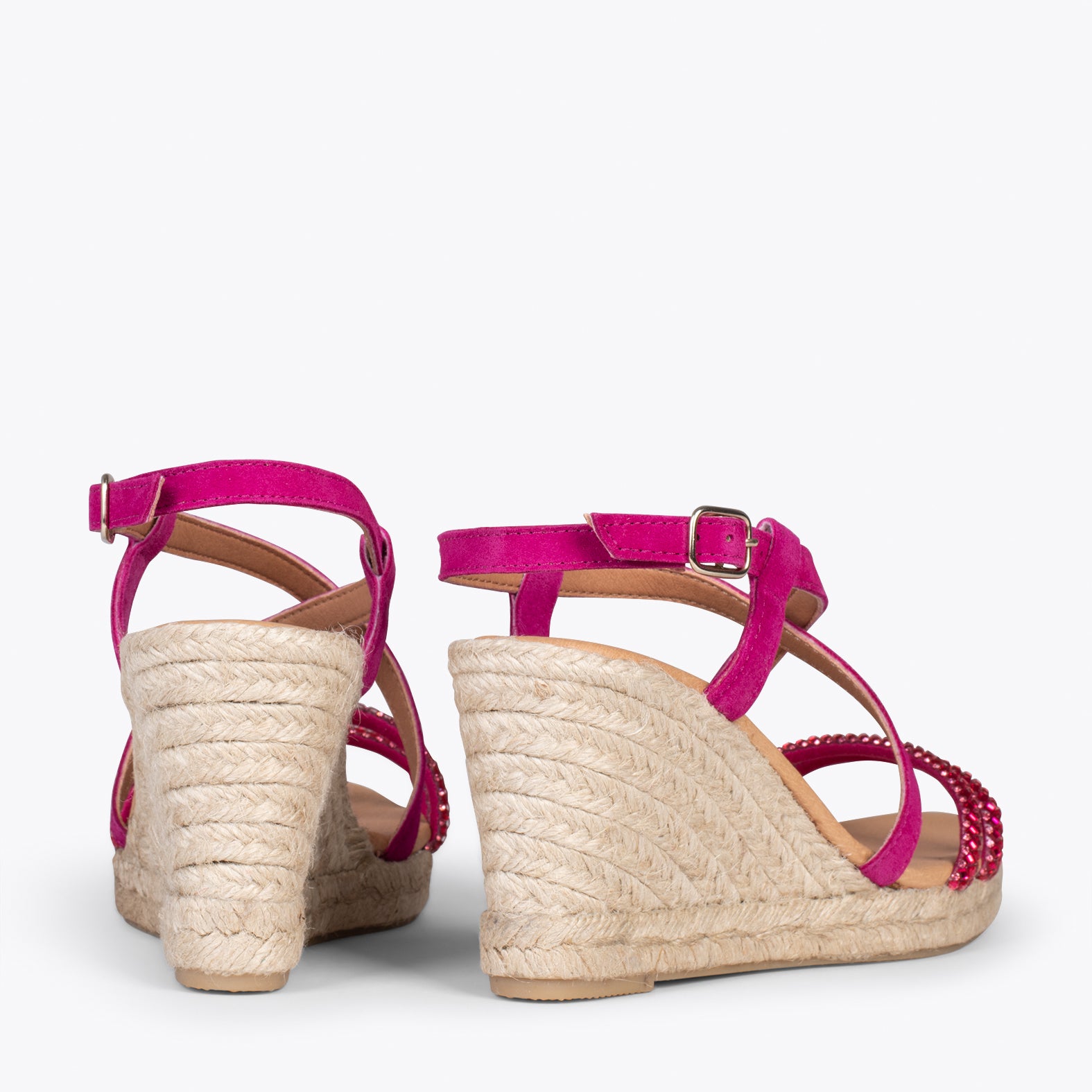 MORAIRA - Espadrilles à talon compensé FUCHSIA