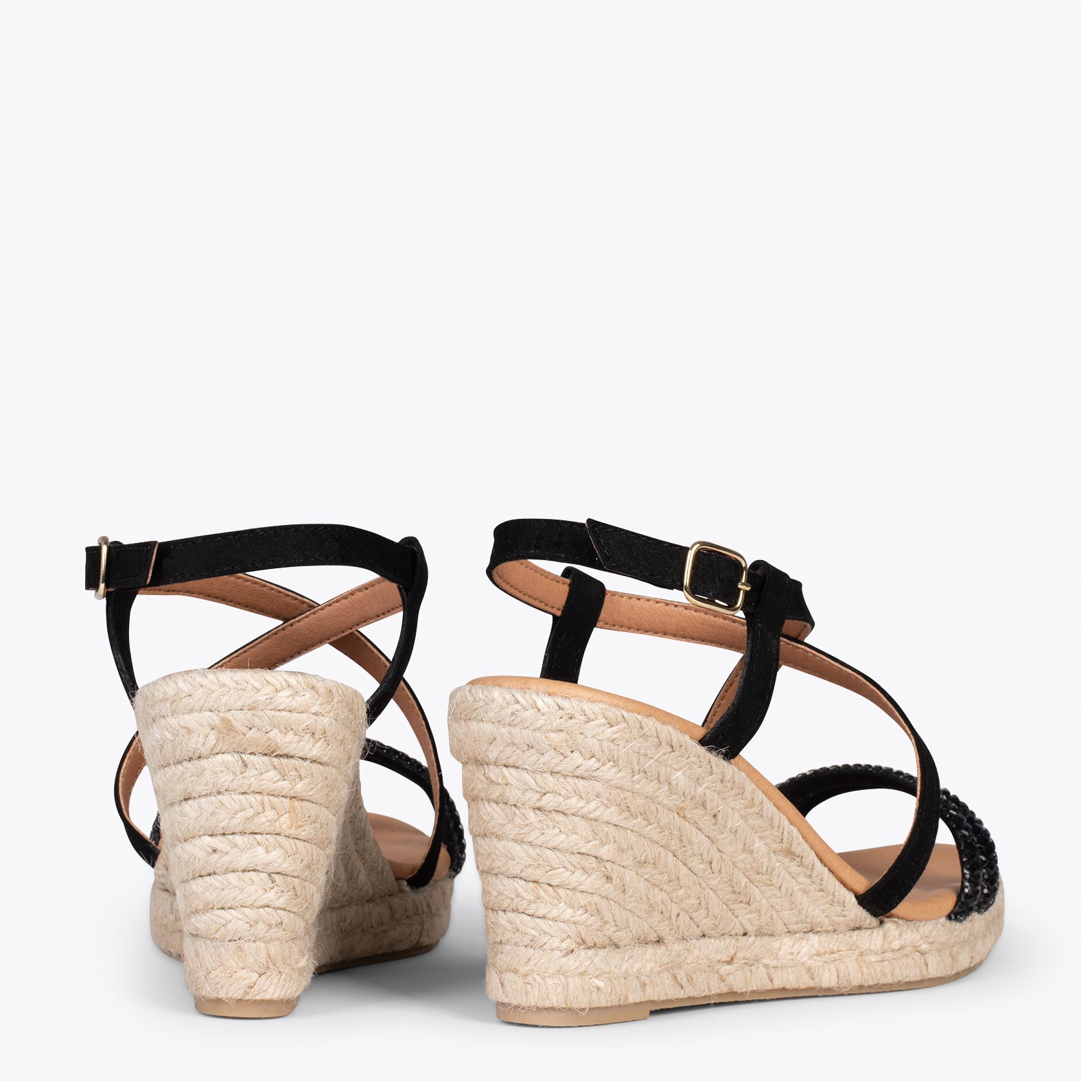 MORAIRA – BLACK elegant high heel espadrille