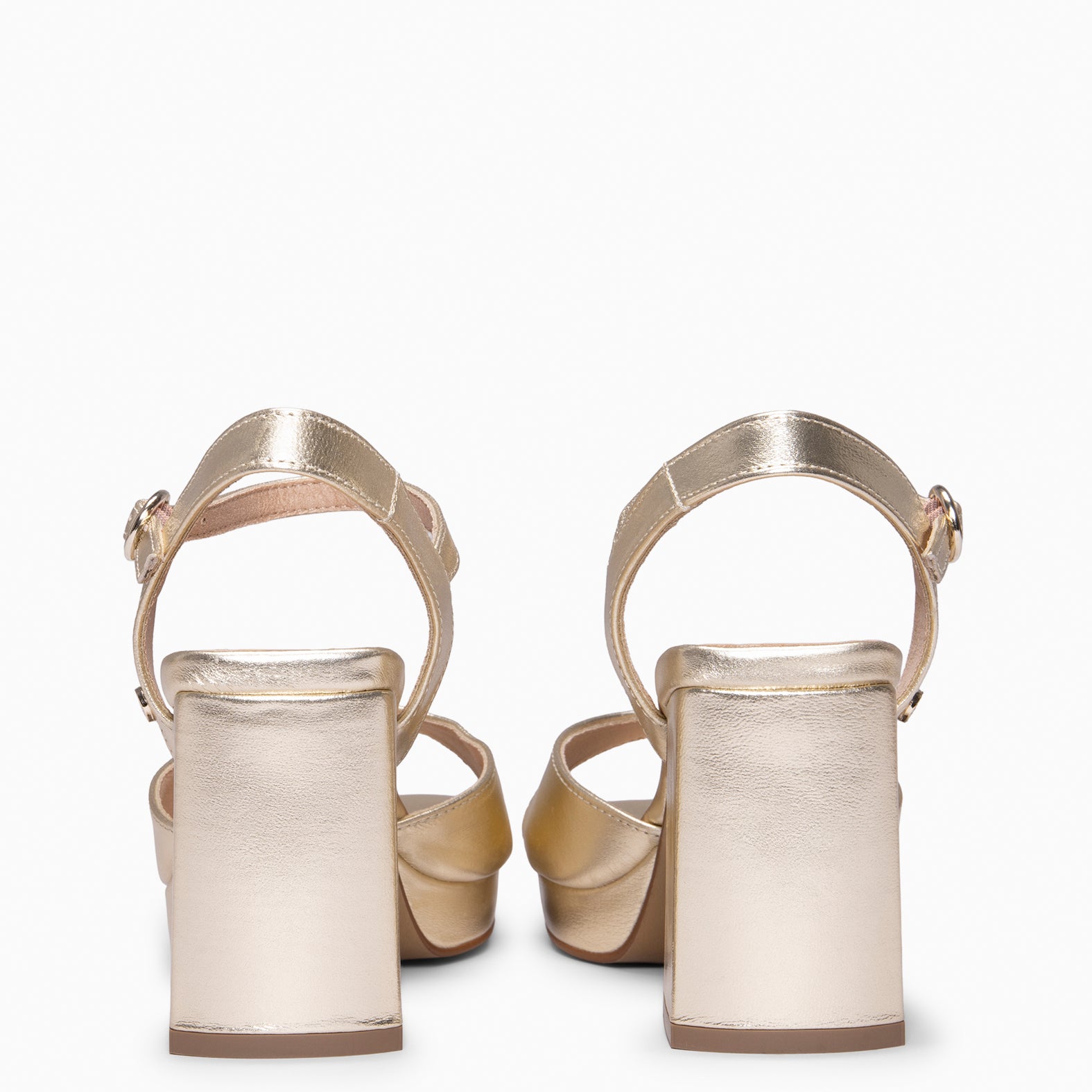 OLIVIA - Sandalia de tacón alto con correa ajustable PLATINO