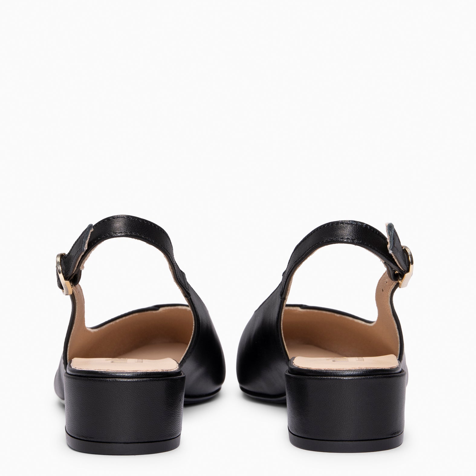 MARTINA - Zapatos Destalonados con puntera cruzada NEGRO