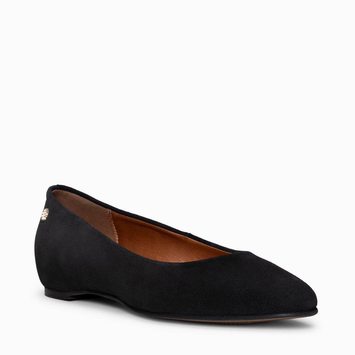 MALOU - Ballerines à talon compensé intérieur en daim NOIR