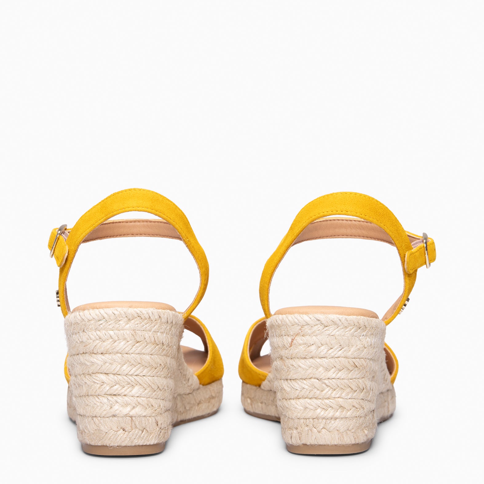 CALPE - Espadrilles à talon en daim JAUNE