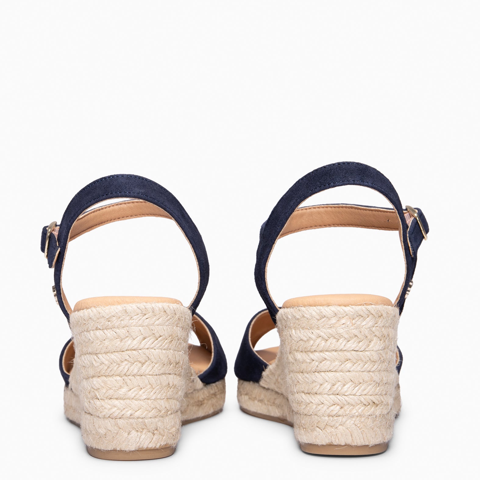 CALPE - Espadrilles à talon en daim BLEU MARINE