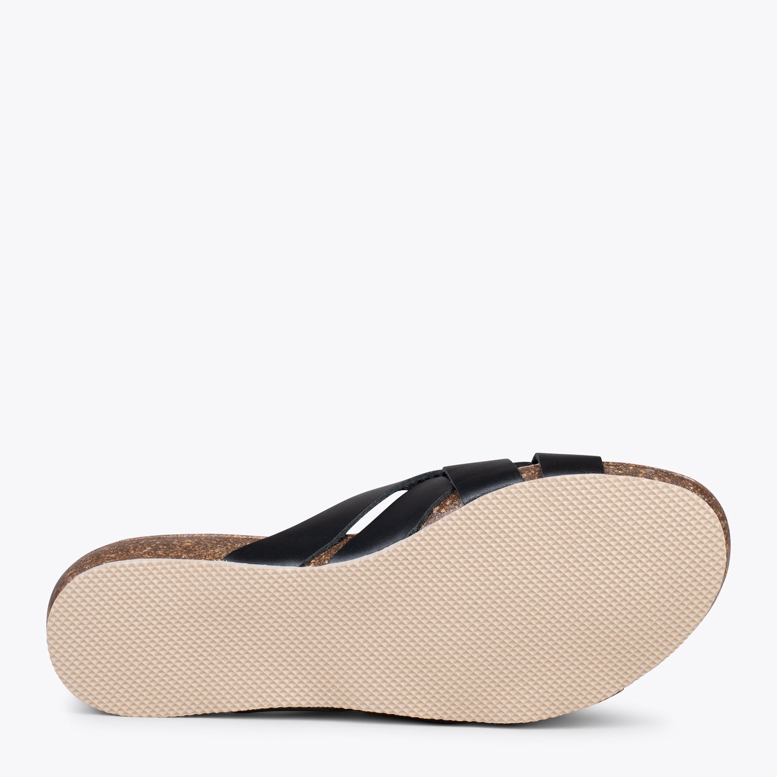 DALIA – Sandalias planas de color NEGRO