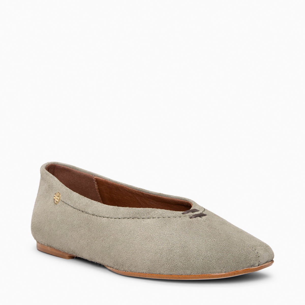 HANOI - Ballerines à petit talon en daim KAKI