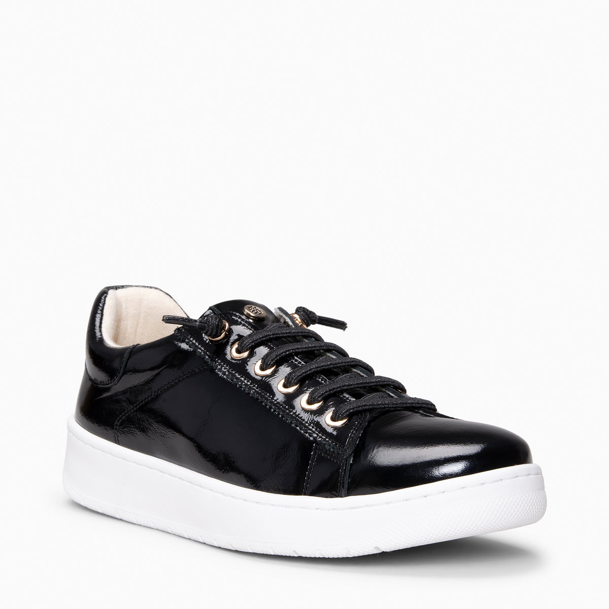 NANTES - Zapatillas de piel CHAROL NEGRO