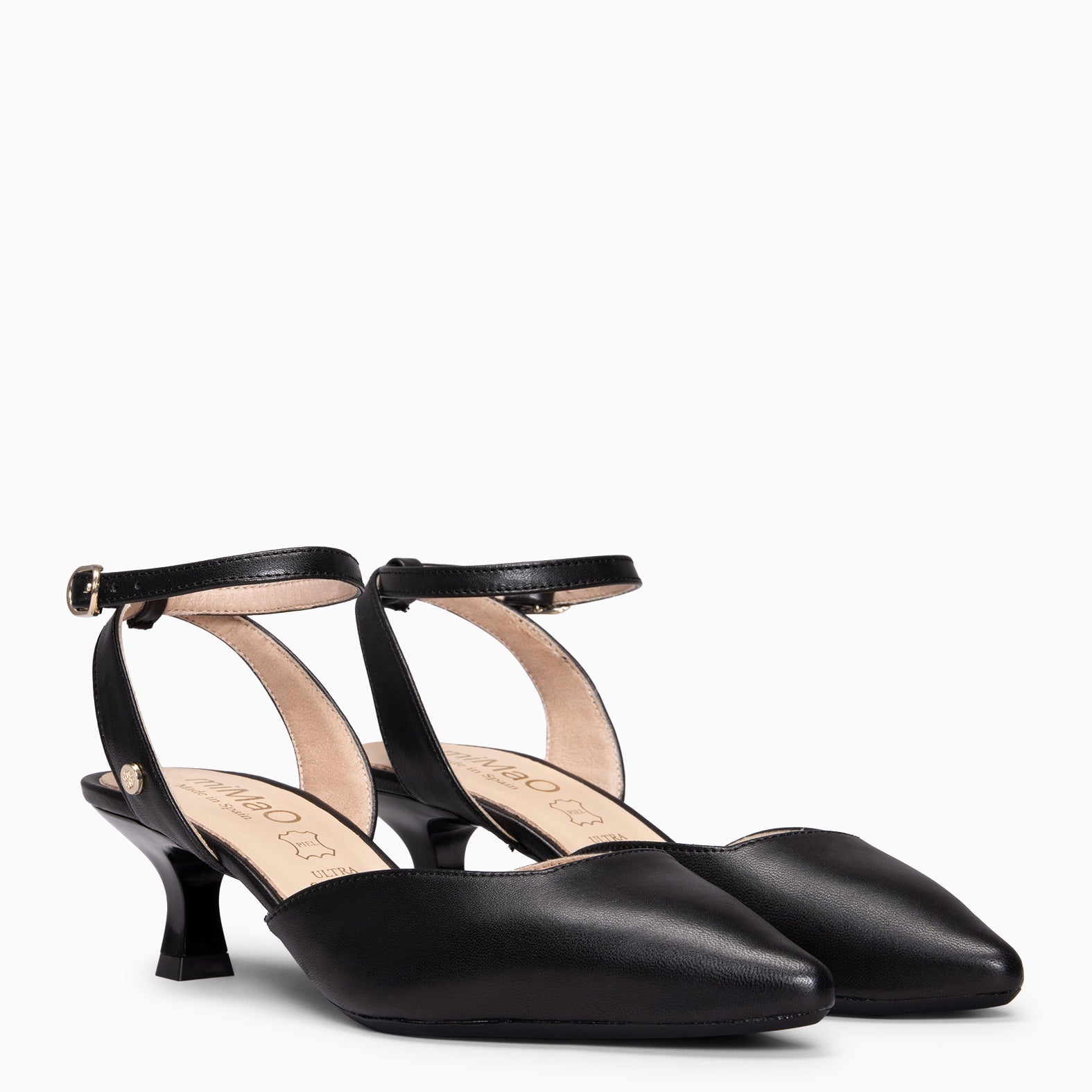 DANIELA - Sapatos slingback com tacão kitten PRETO