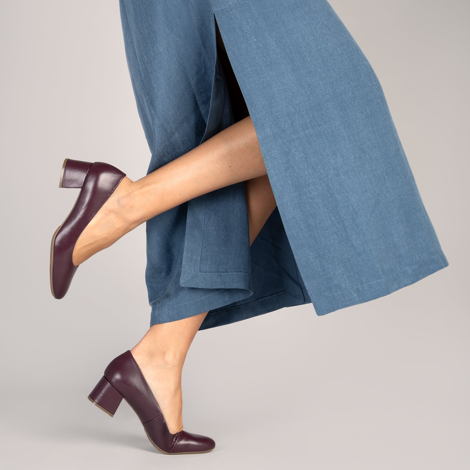 URBAN REDONDO SALON - Zapatos de tacón bajo de napa BURDEOS - miMaO ®