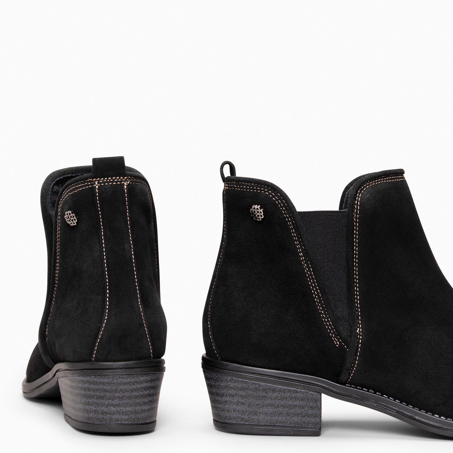 VIANA - Bota de cano baixo com elástico PRETO