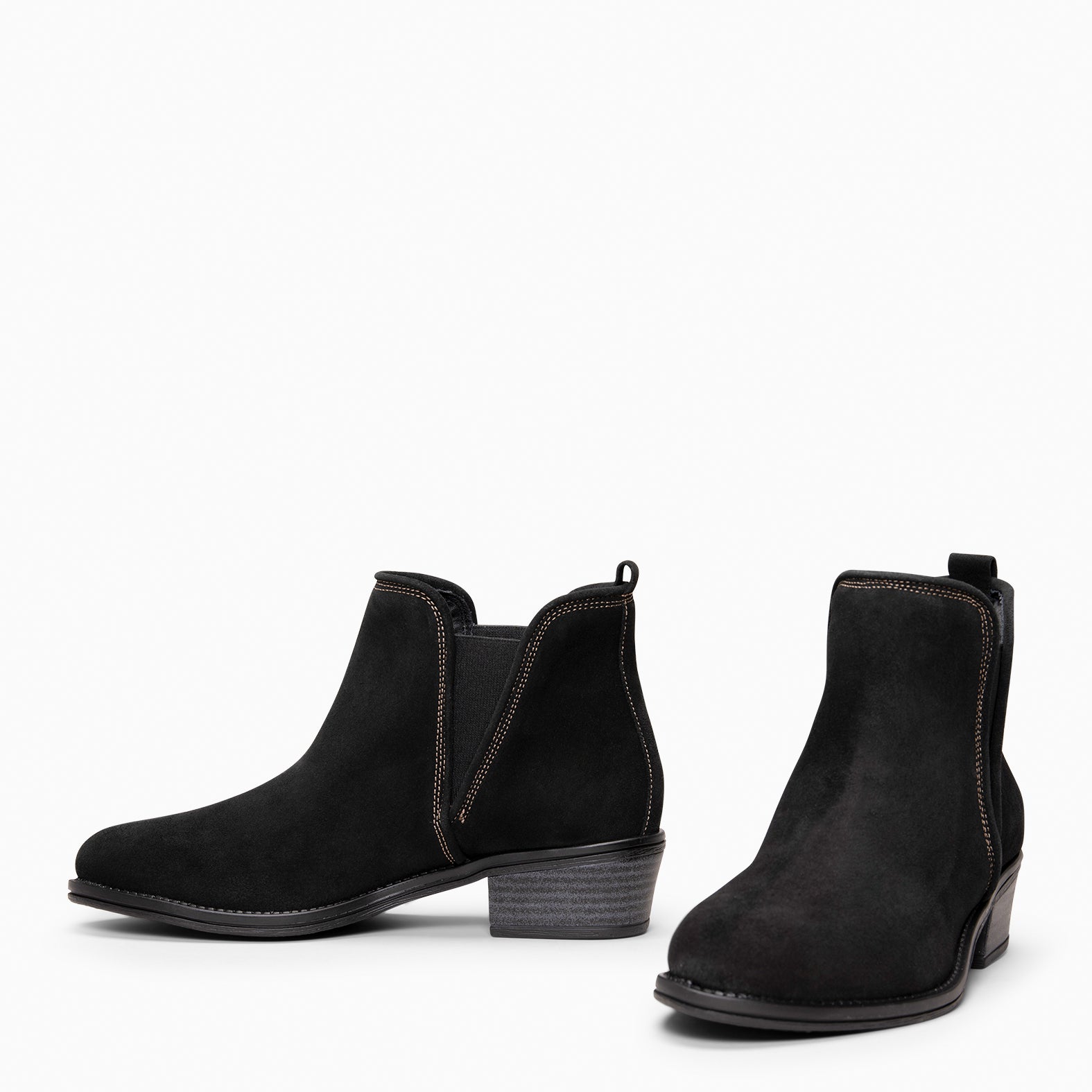 VIANA - Bota de cano baixo com elástico PRETO