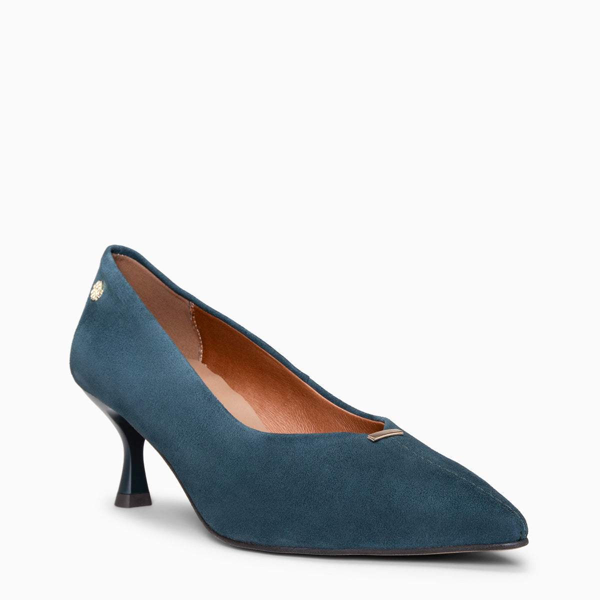 BERTA - GROEN Kitten heel schoenen
