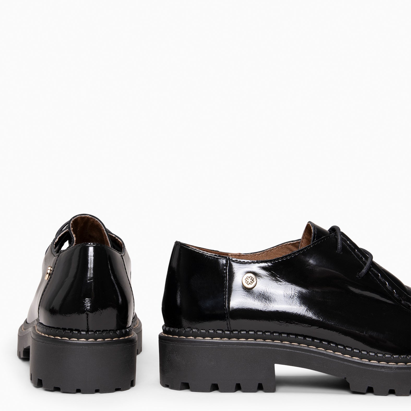 YALE – Mocasin con suela track con cordones NEGRO CHAROL