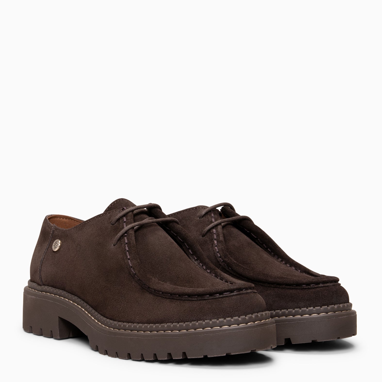 YALE – Mocasin con suela track con cordones MARRON