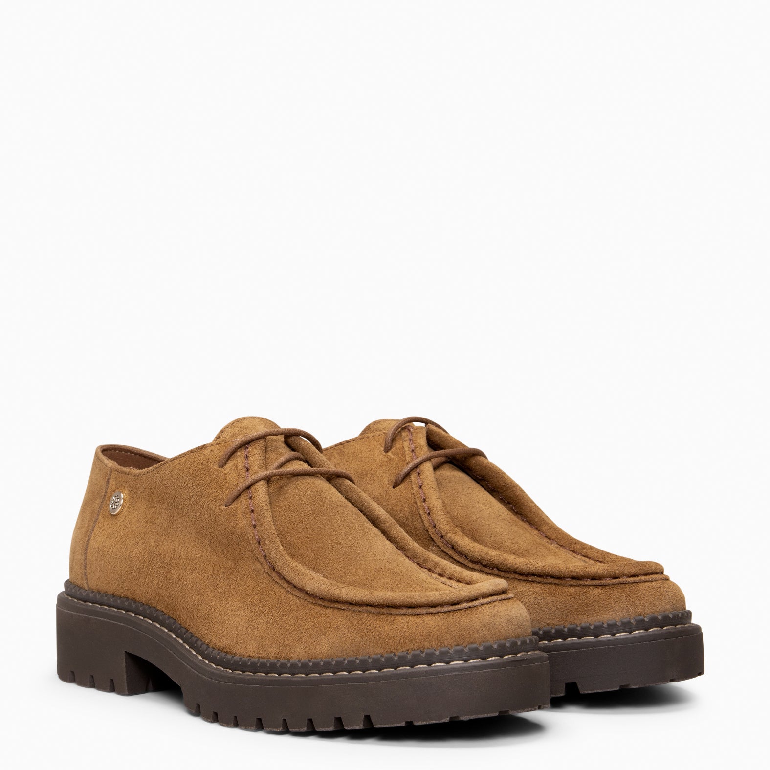 YALE – Mocasin con suela track con cordones CUERO