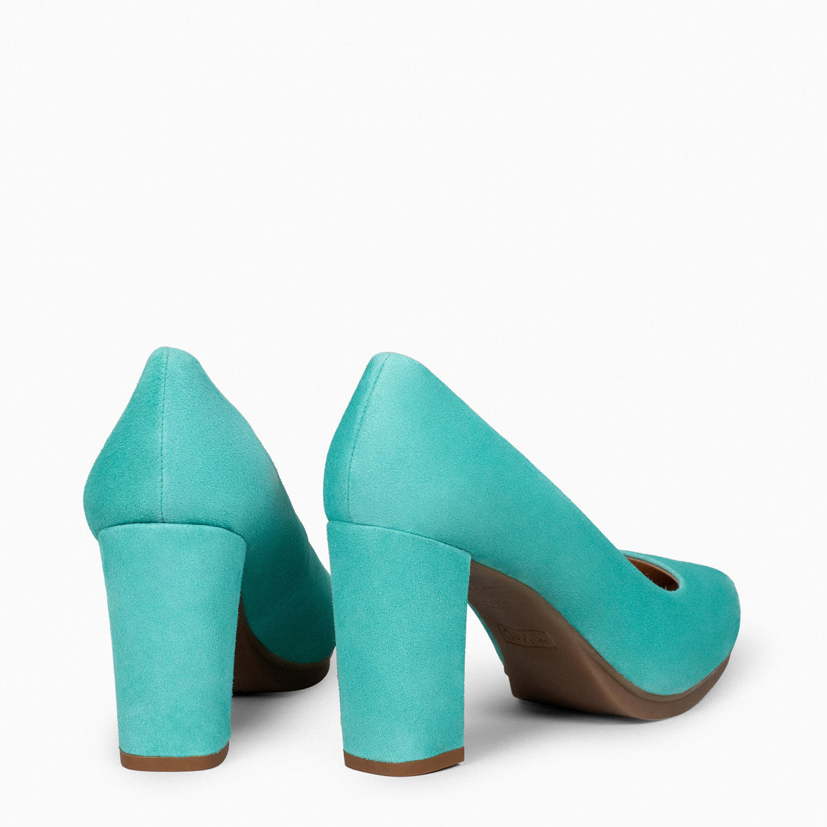 URBAN – Zapatos de tacón alto de ante TURQUESA