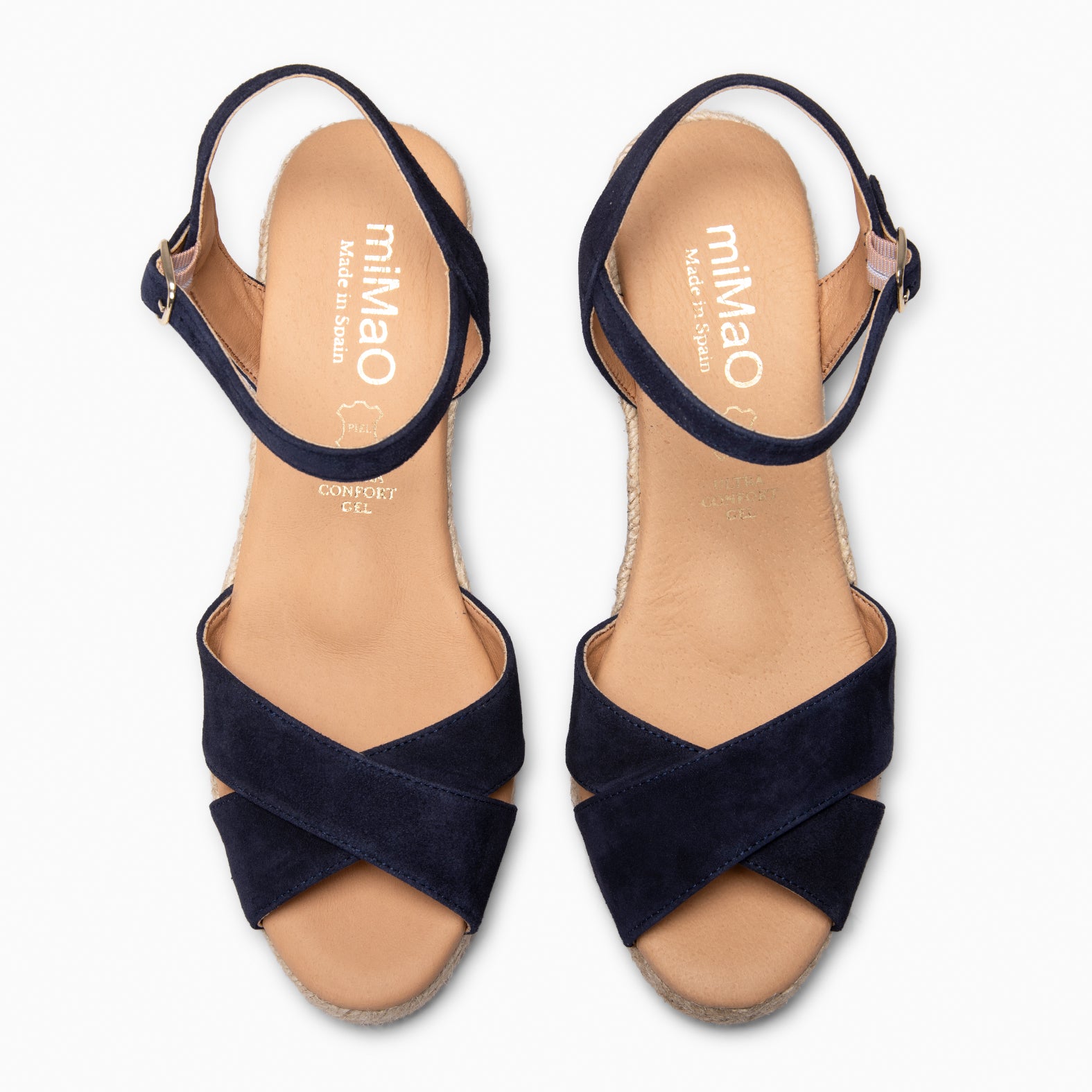 CALPE - Espadrilles à talon en daim BLEU MARINE