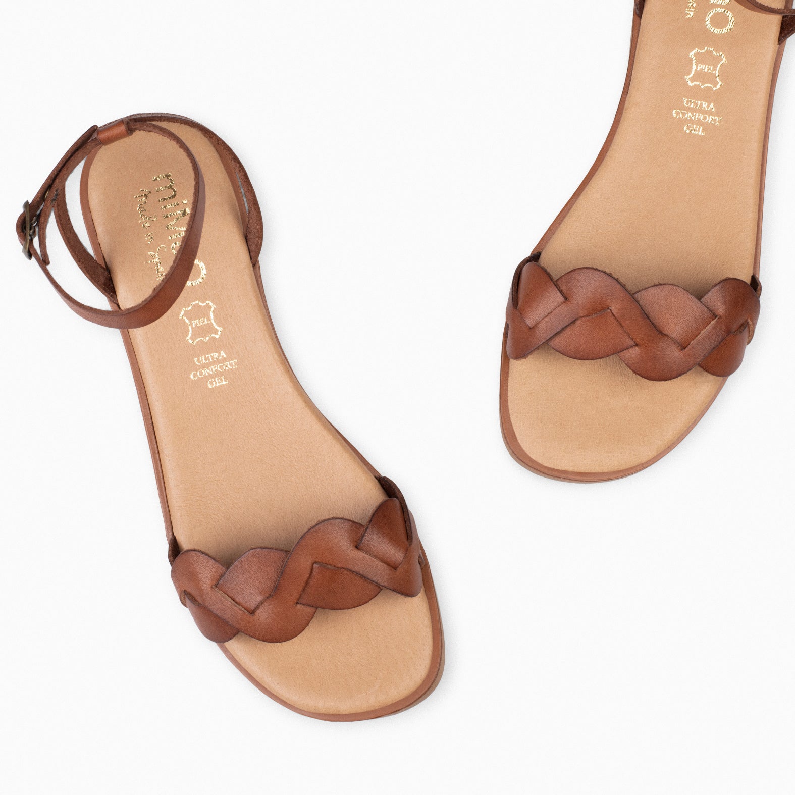 ARECA – Sandalias Planas Mujer CUERO