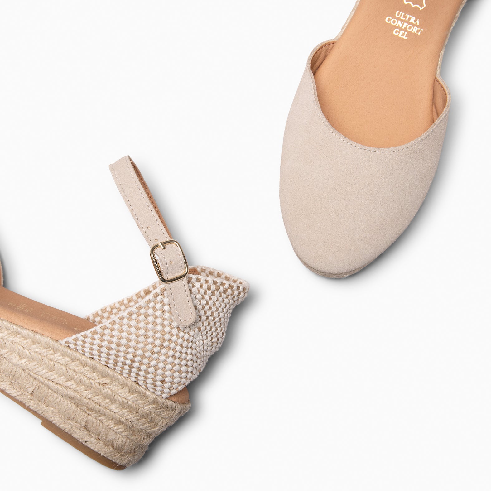 FORNELLS - Espadrilles à petit talon BEIGE