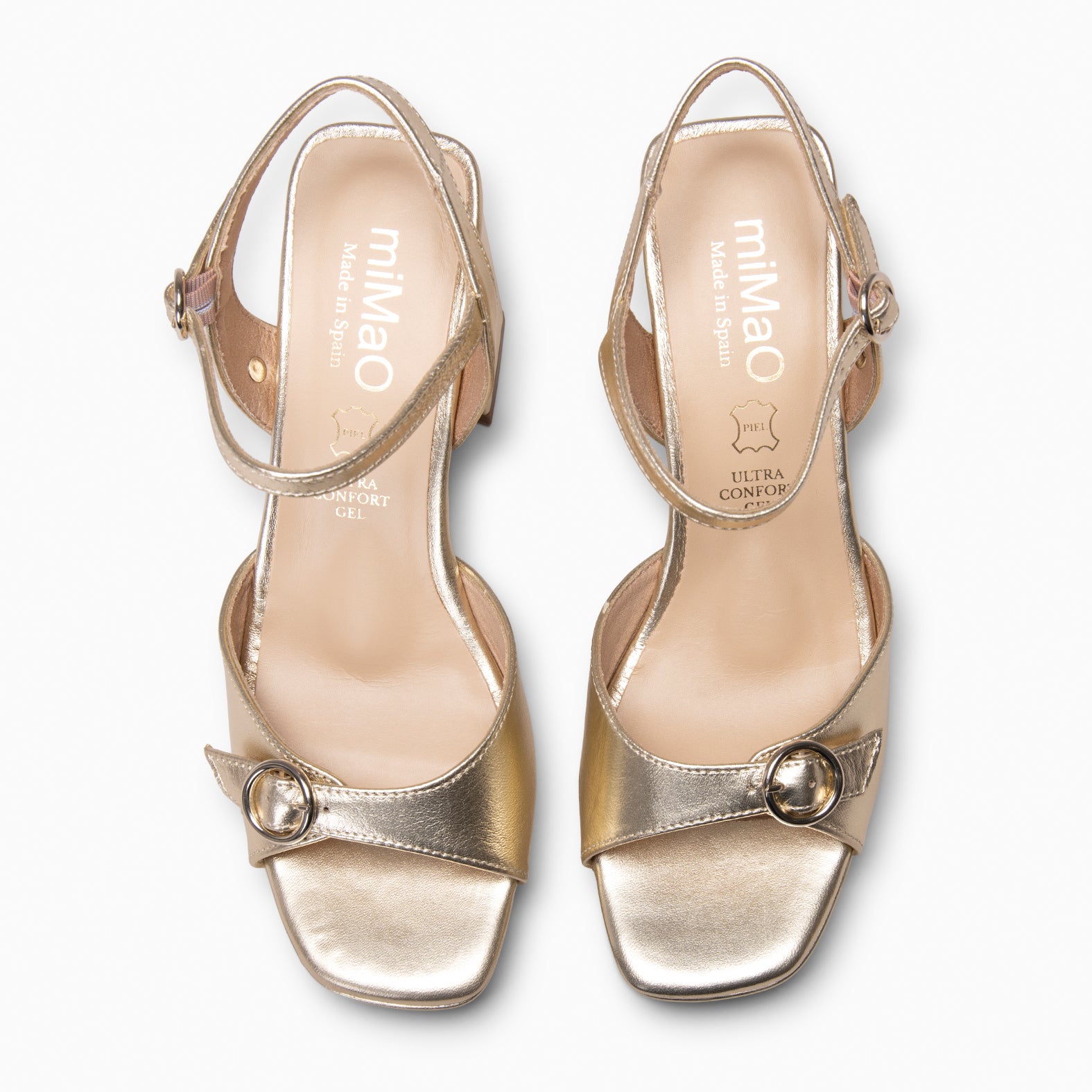 OLIVIA - Sandalia de tacón alto con correa ajustable PLATINO