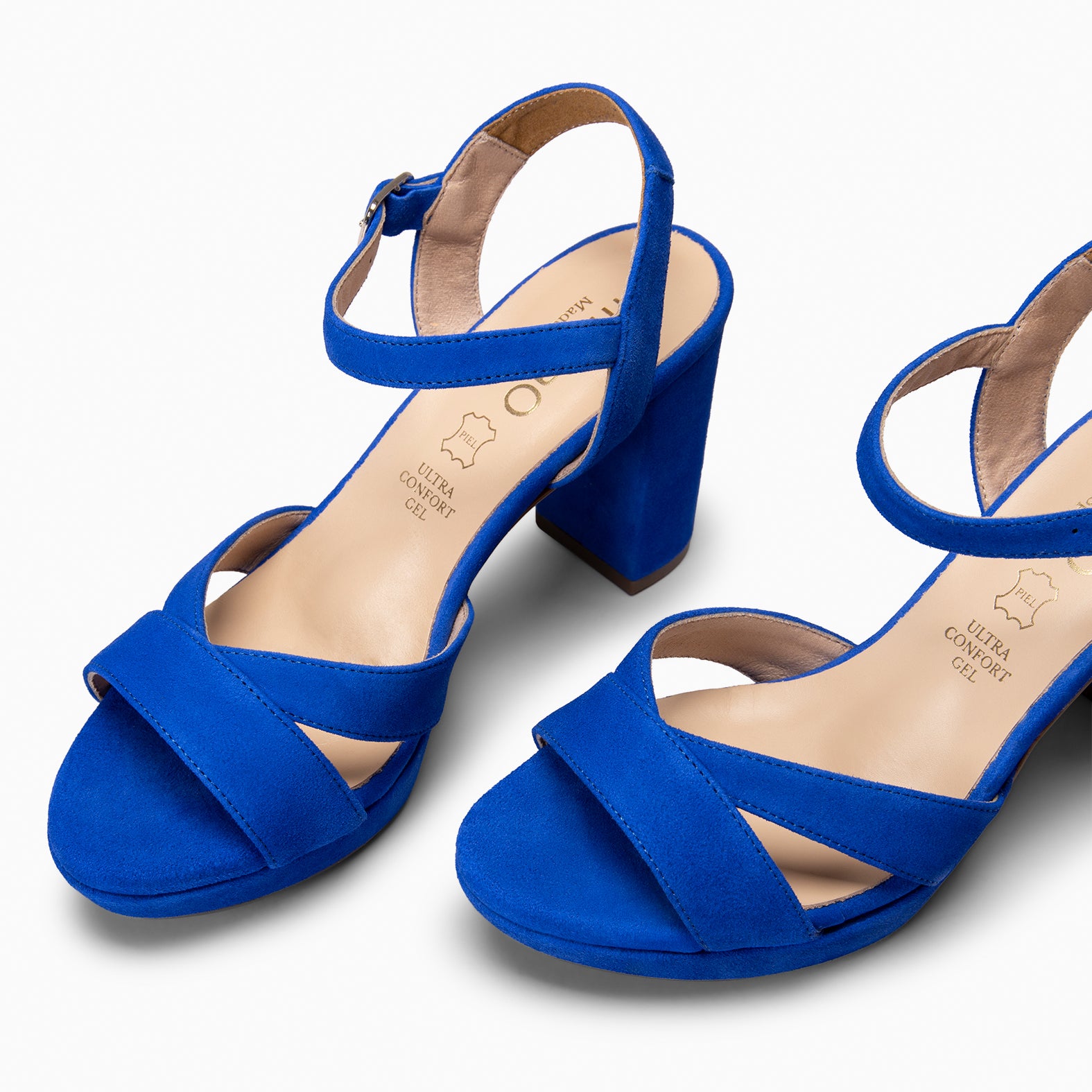 PARIS - ELECTRIC BLUE HIGH HEEL SANDAL WITH PLATFORM