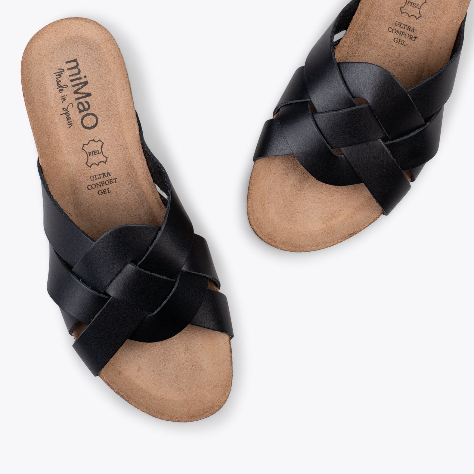 DALIA – Sandalias planas de color NEGRO