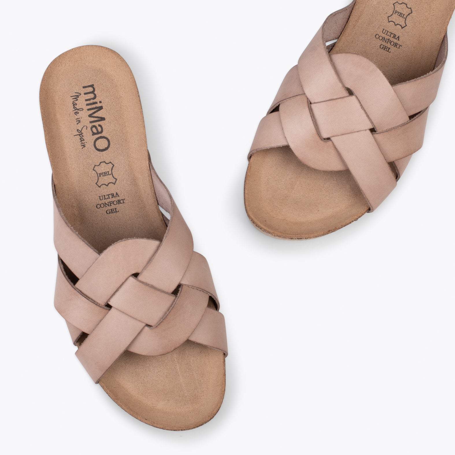 DALIA – Sandalias planas de color TAUPE