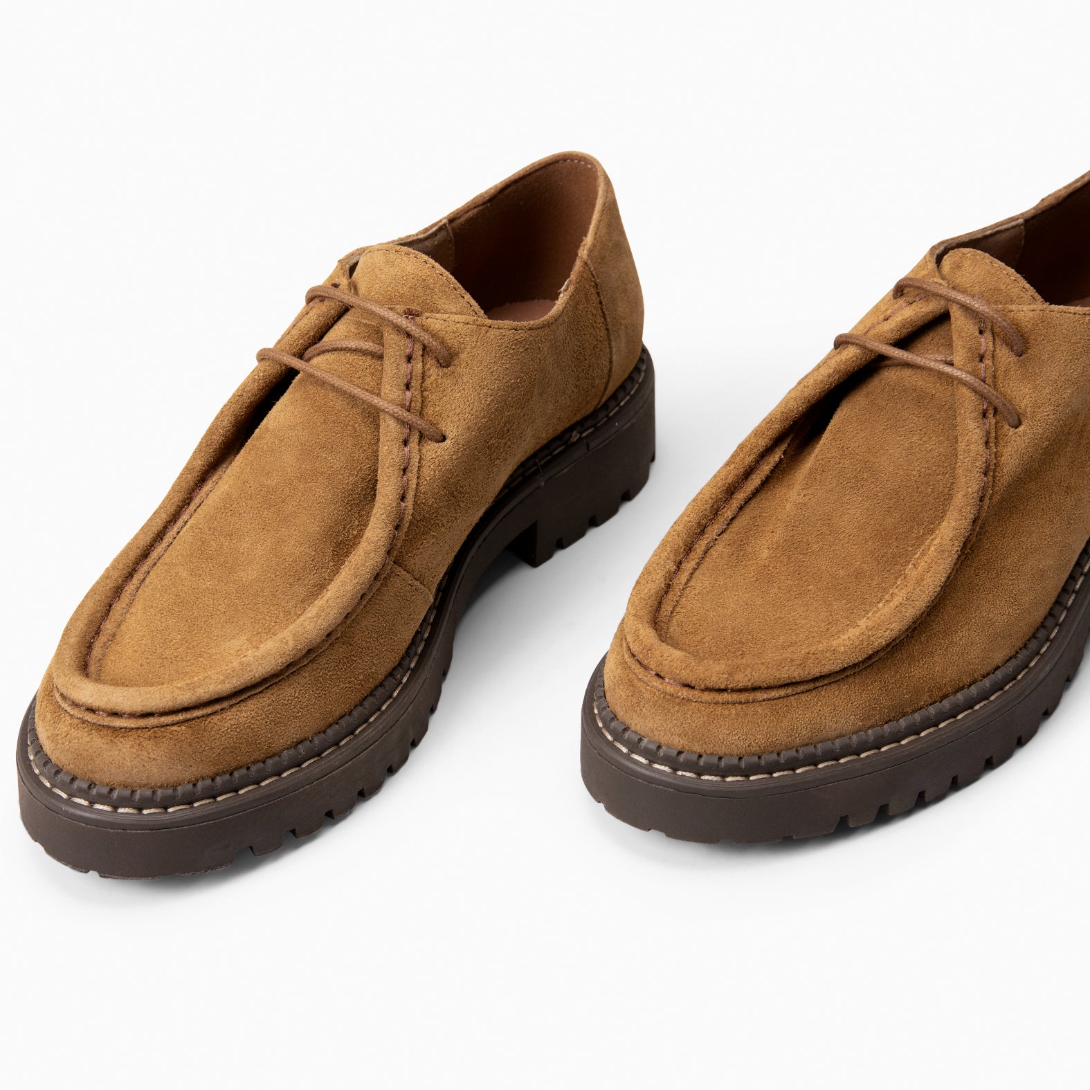 YALE – Mocasin con suela track con cordones CUERO