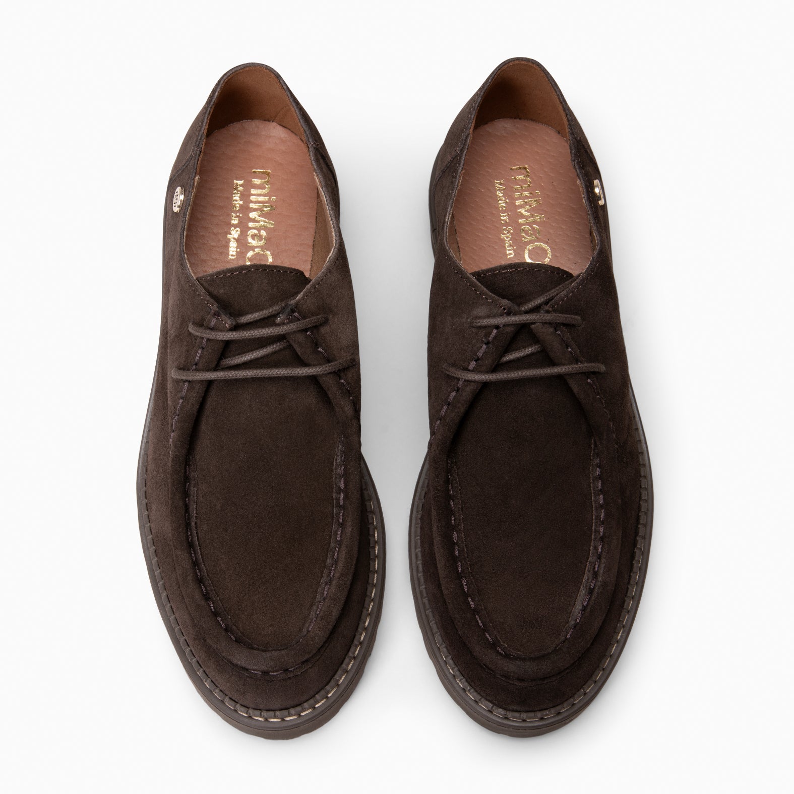 YALE – Mocasin con suela track con cordones MARRON
