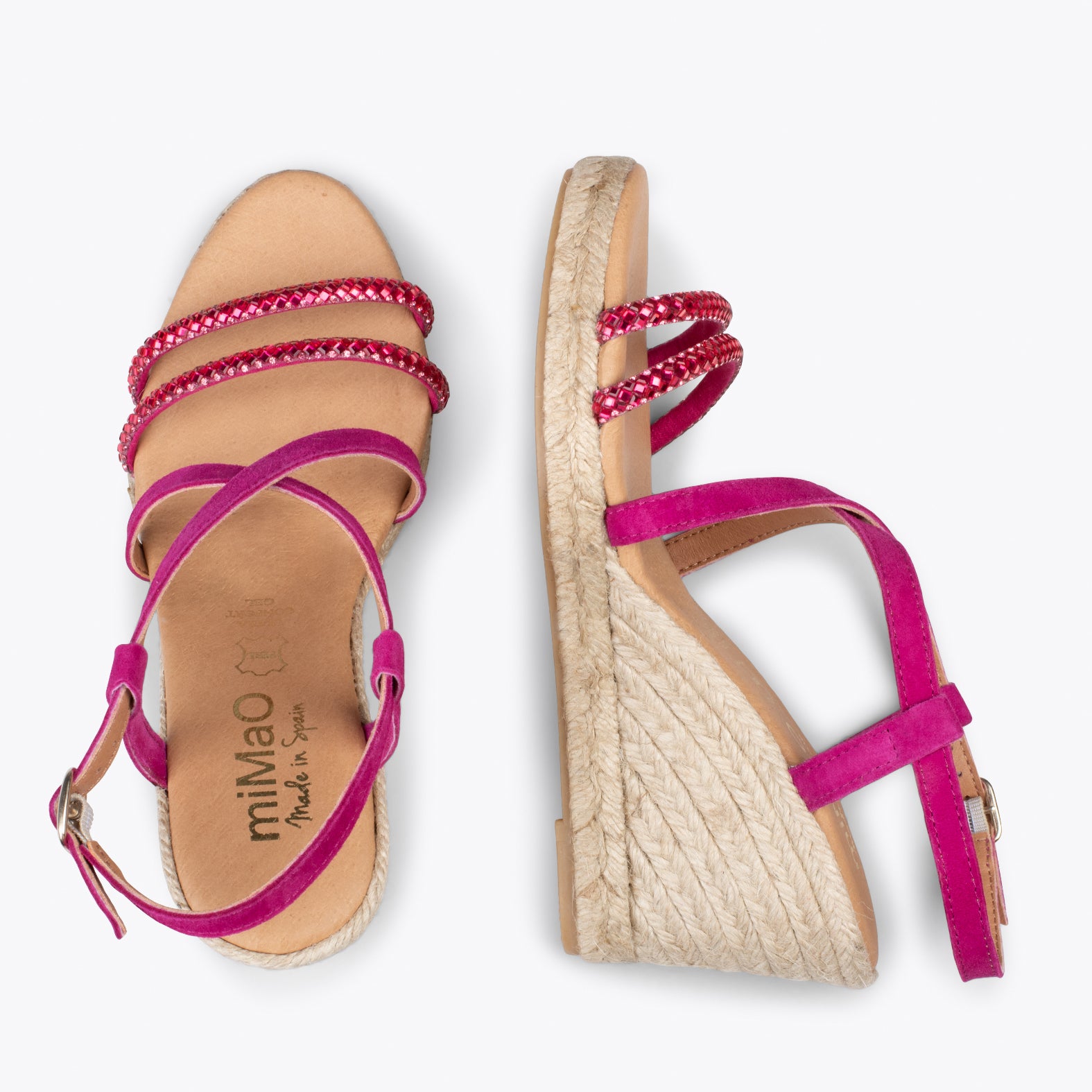 MORAIRA - Espadrilles à talon compensé FUCHSIA