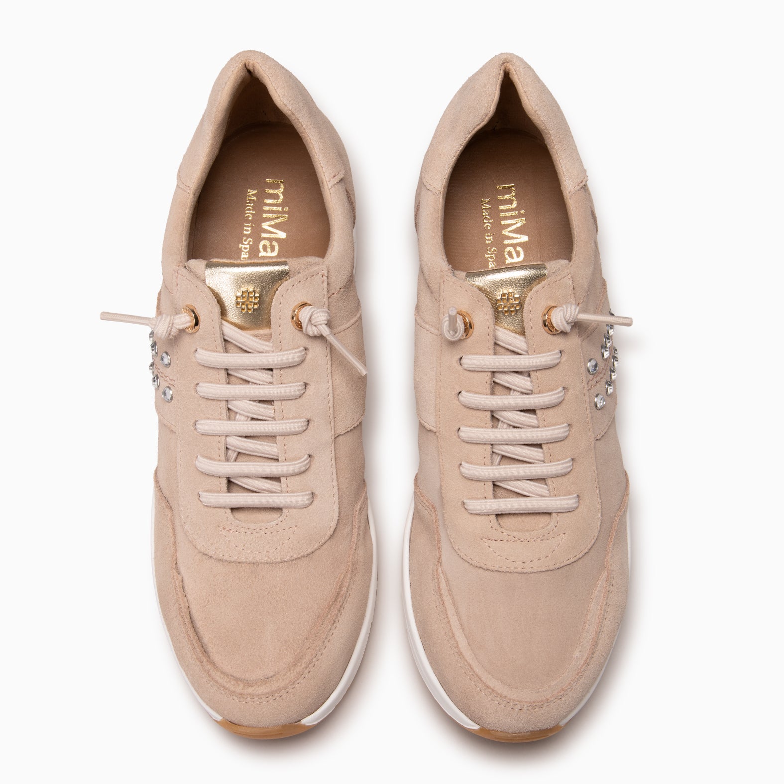 METZ - LIGHT PINK Suede wedge sneakers