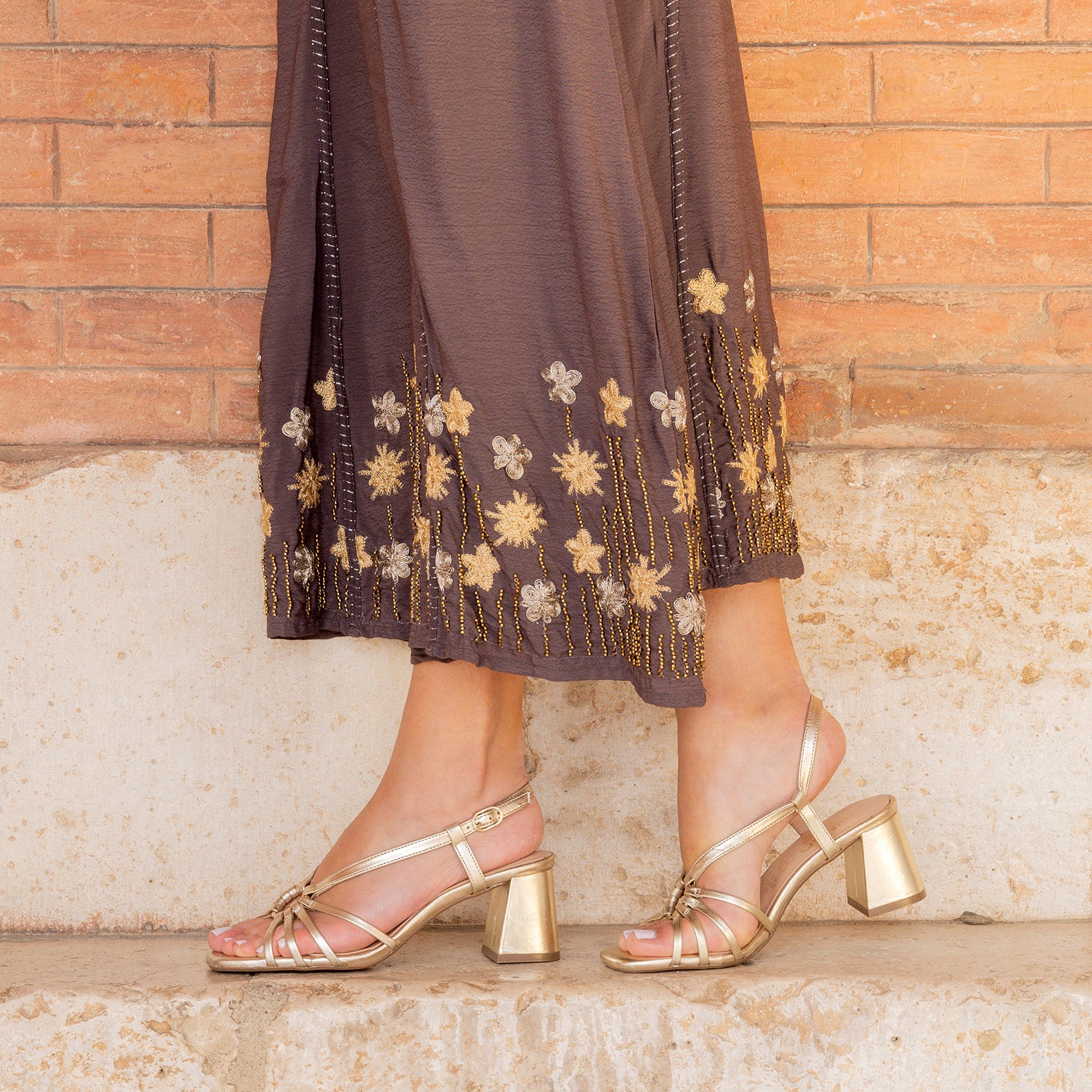 SOLEIL - Sandalias de tacón PLATINO