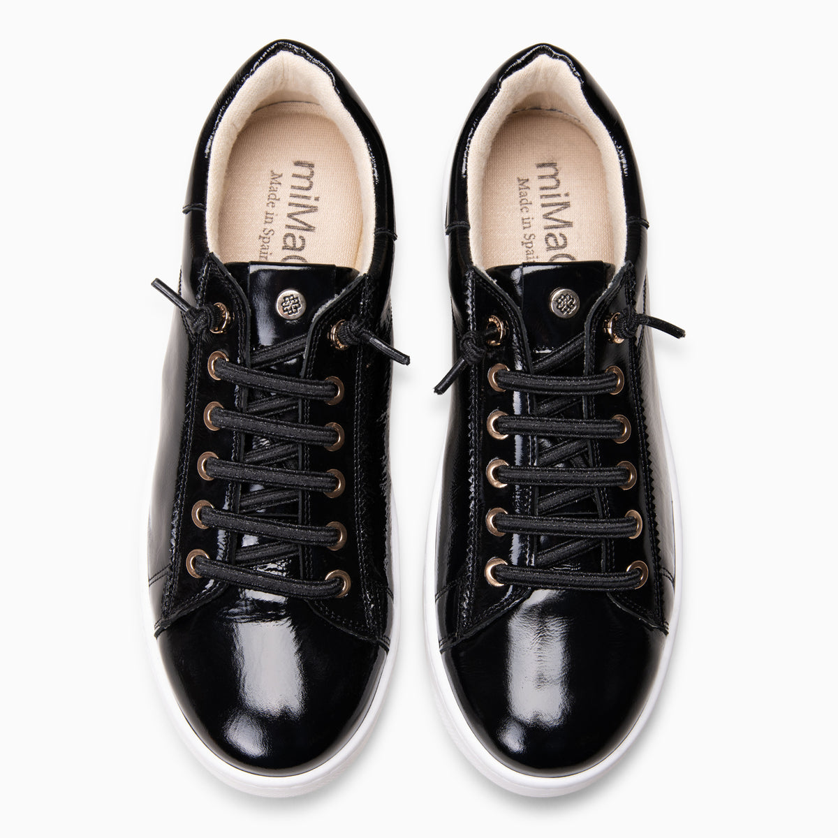 NANTES - Zapatillas de piel CHAROL NEGRO