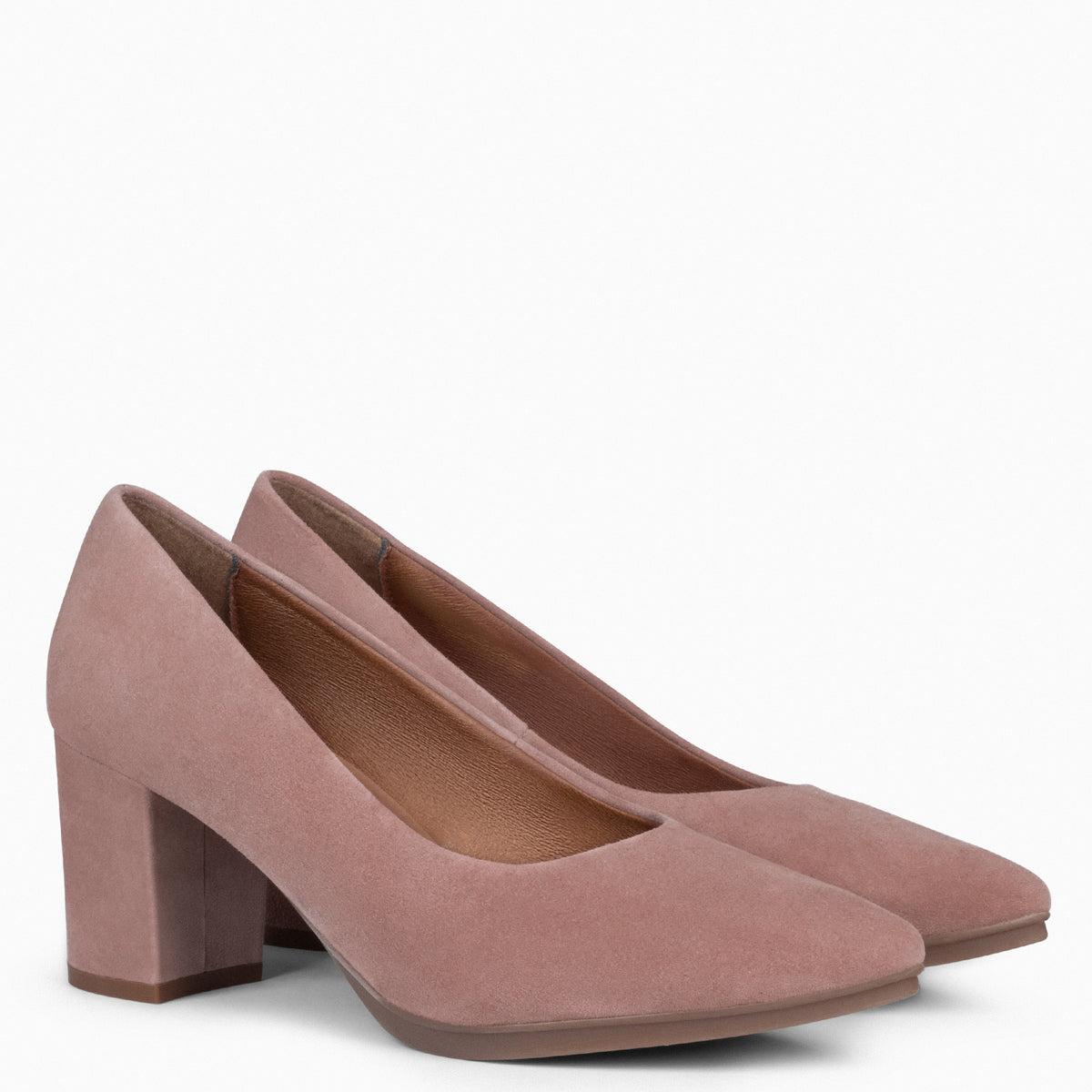 URBAN S - PINK mid-heeled suede shoes