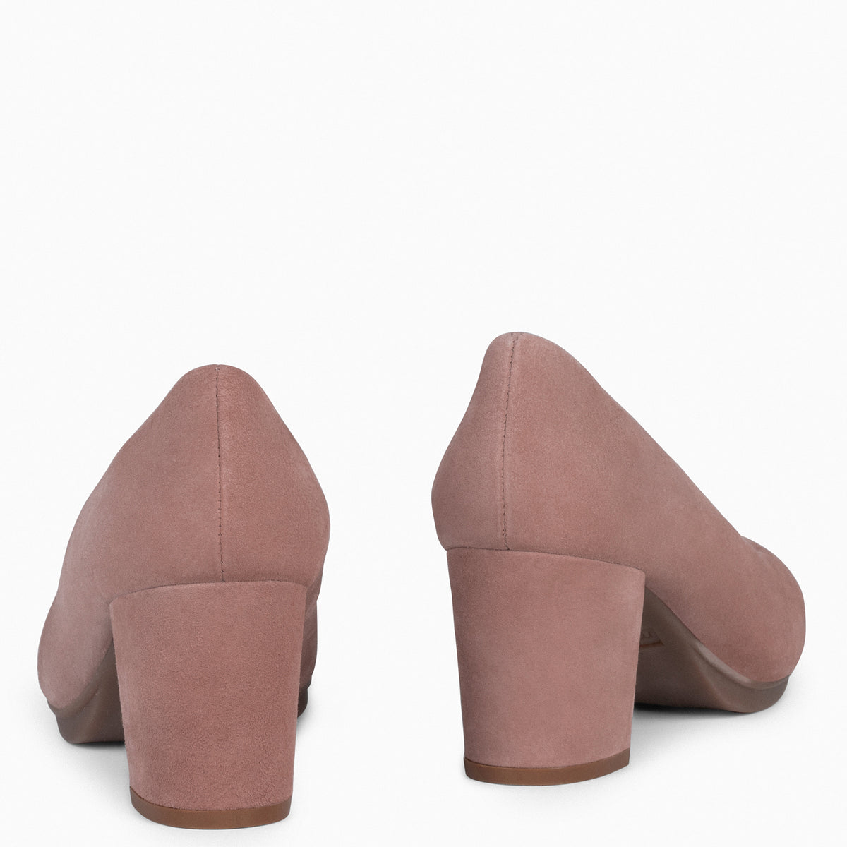 URBAN S - PINK mid-heeled suede shoes