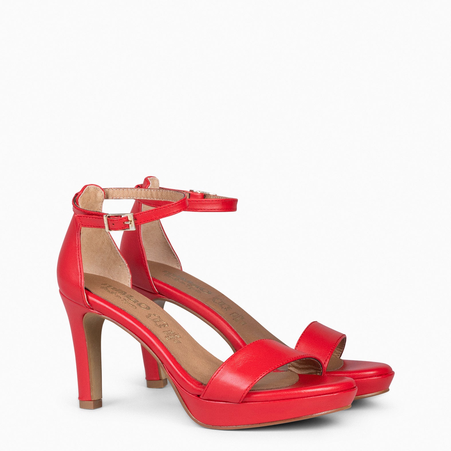 PARTY - Sandales à talon haut et plateforme ROUGE