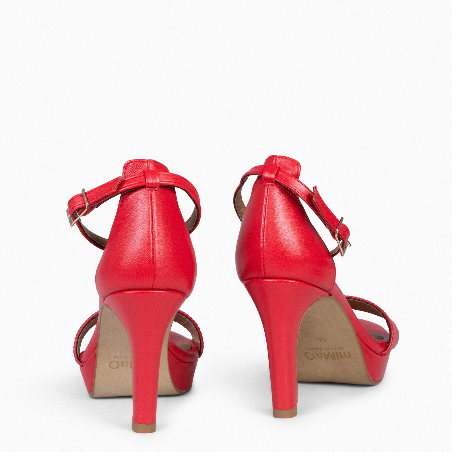 PARTY – RED high-heeled and platform sandals