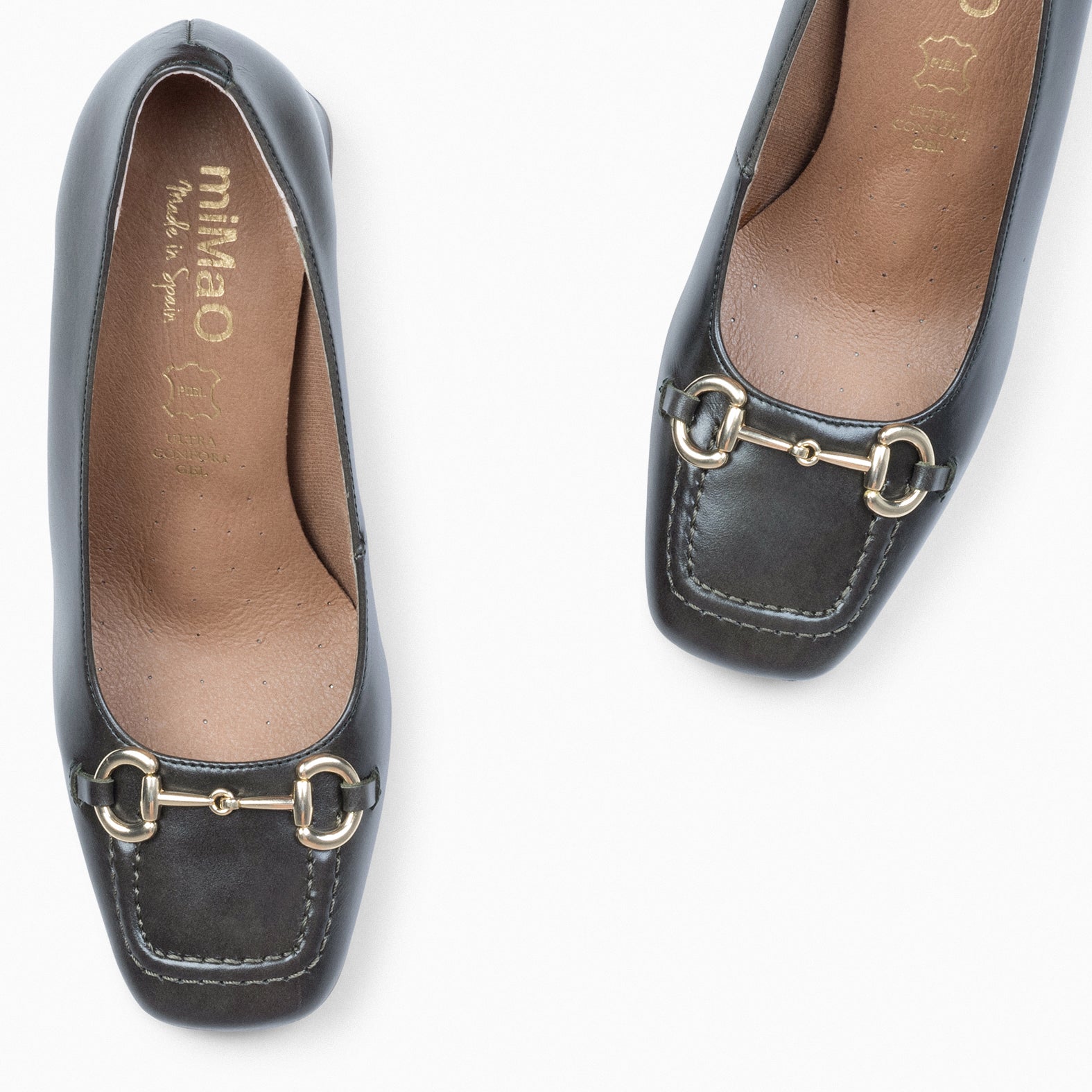 MIA – DARK GREEN Block heeled shoes