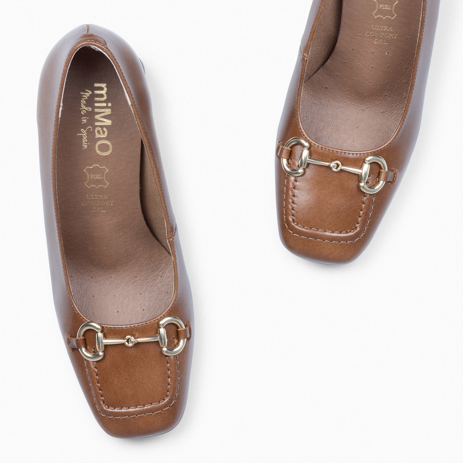 MÍA – Zapatos con tacón bloque CAMEL