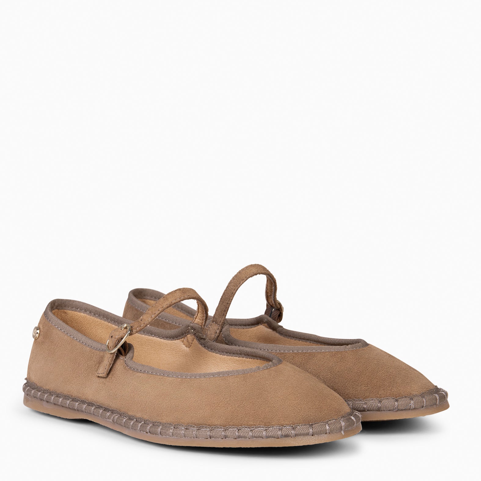 MARGARET - TAUPE FLAT MARY-JANE WITH STRAP