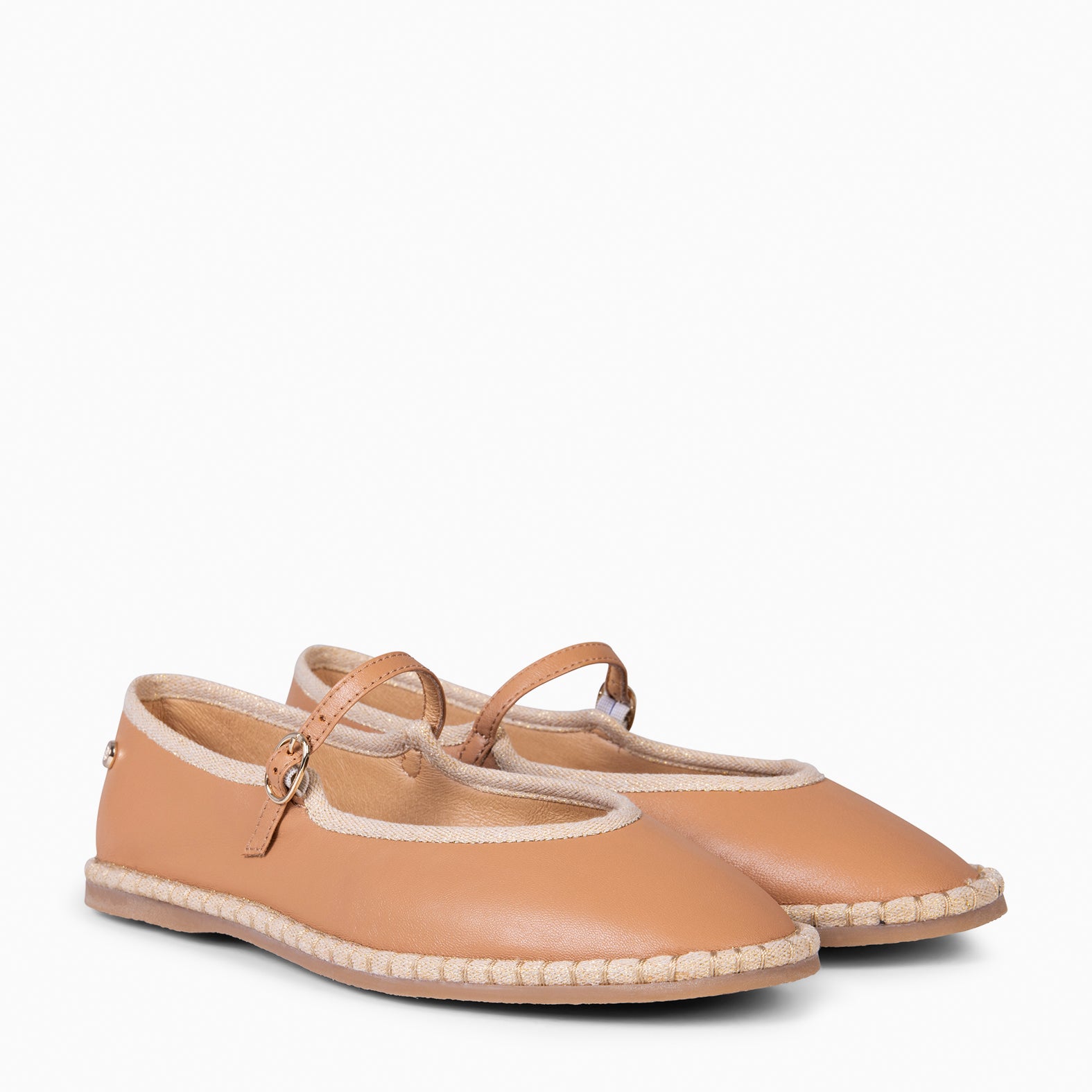 MARGARET - CAMEL FLAT MARY-JANE WITH STRAP