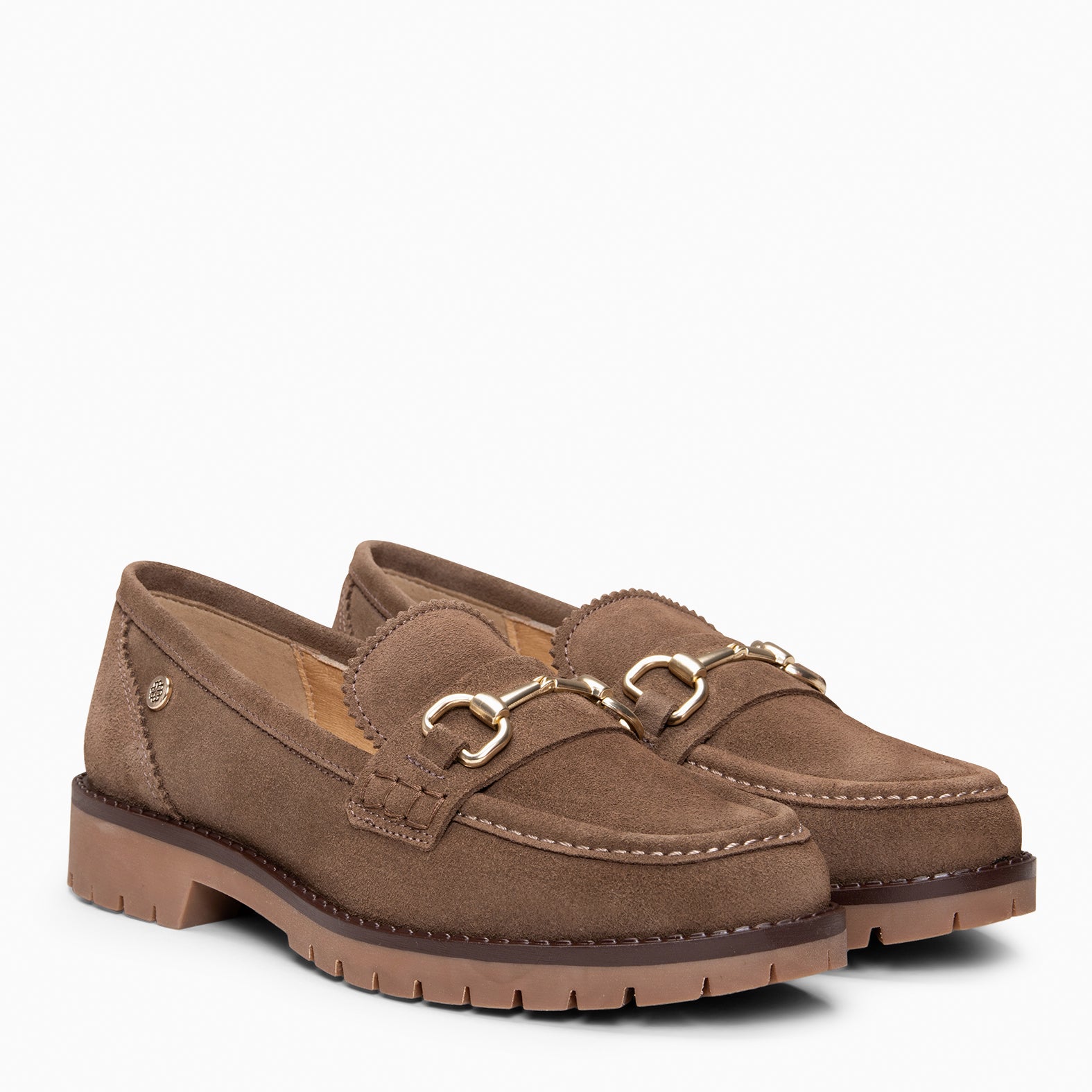 TREVILLA - Mocasín con aplique metálico TAUPE