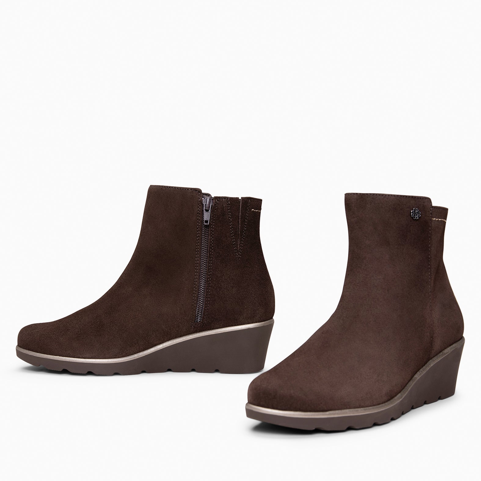 LULEA - BROWN Booties suede leather water-repellent