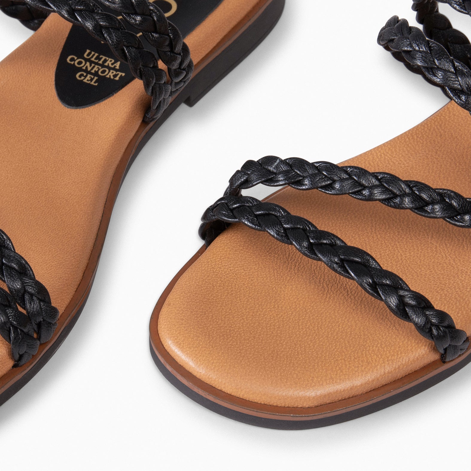 HIDRA - BLACK BRAIDED SANDALS